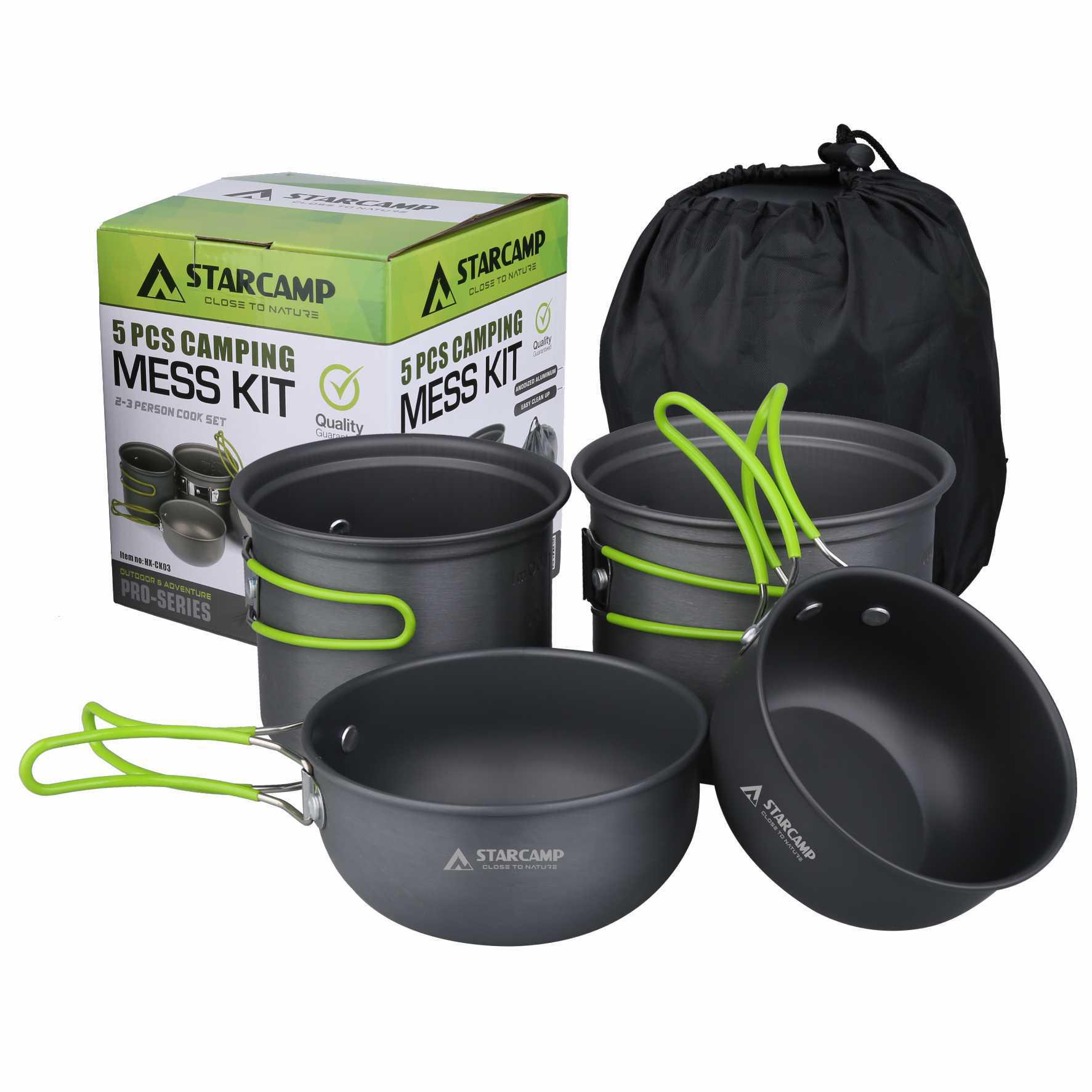 STARCAMP Portable Camping Cookware Set: Outdoor Pot, Bowl, and Water Boiler.