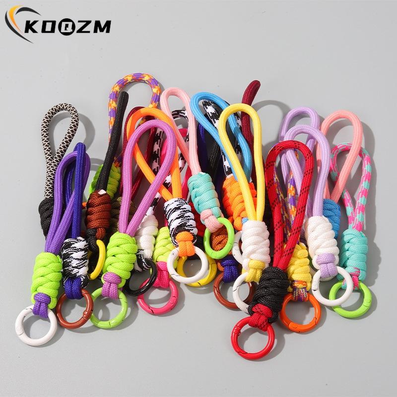 1pcs Paracord Braided Woven Keychain Lanyard Buckle Emergency Survival Bagpack Key Ring Wristlet Strap Car Trinket Key Holder