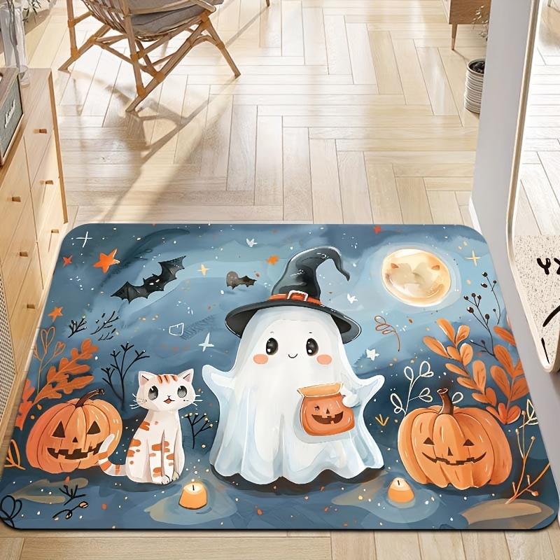 Halloween Rug Welcome Mat Cute Pumpkin Ghost Doormat Outdoor Carpet Rug For Bedroom Living Room Rug Large Area Rug Home