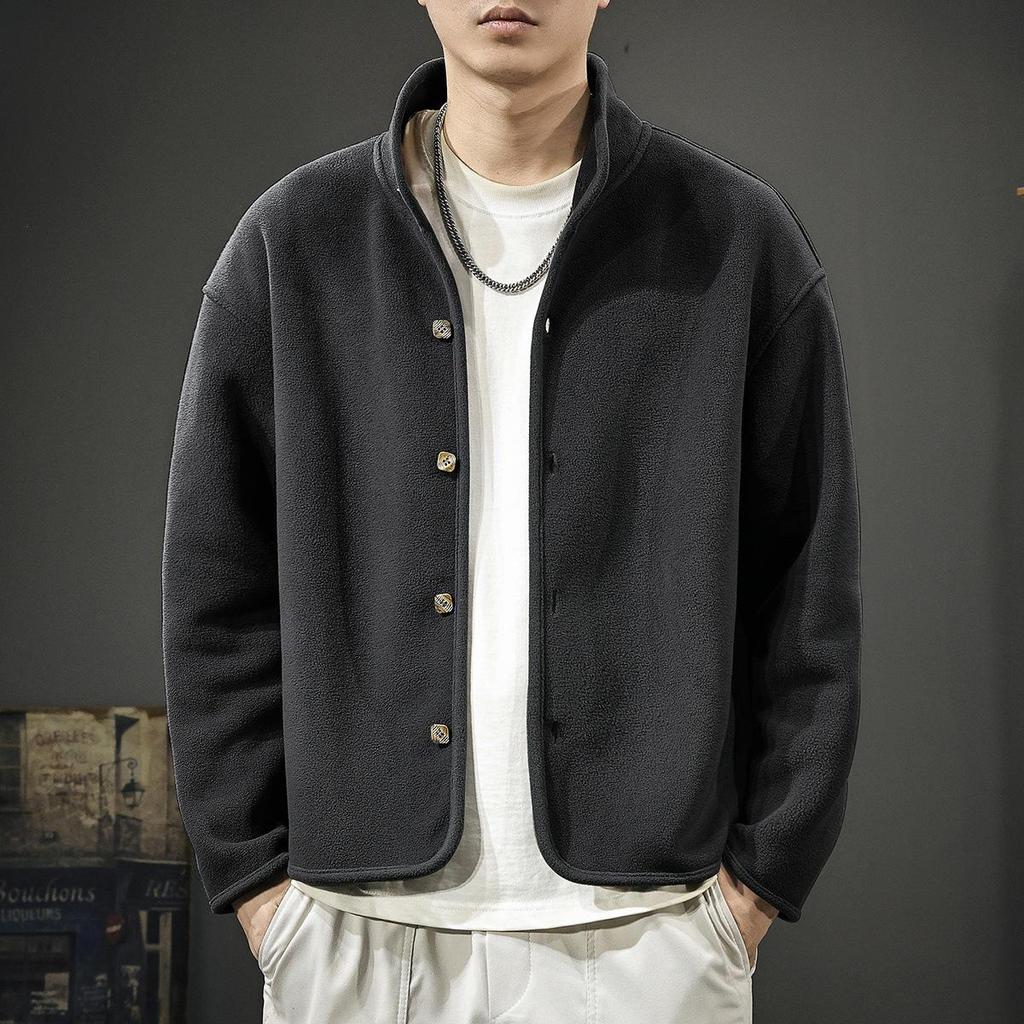 2025 Winter Men's American-Style Heavyweight Fleece Warm Jacket - Trendy, Loose, Plus Size Outerwear for Autumn/Winter.