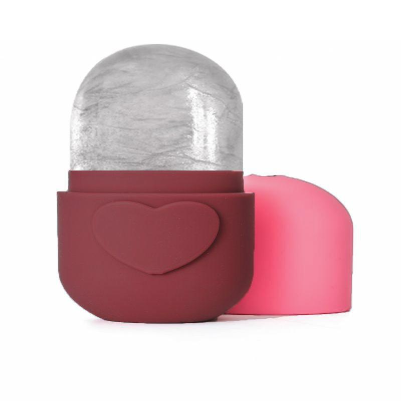 

Ice Roller For Face And Eyes Beauty Massage Silicone Ice Mold Cooling And Firming Facial Skin Ice Roller Leak-Proof Reusable рожевий червоний колір