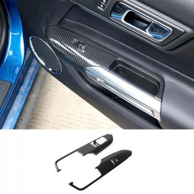 Door Handle Window Lift Button Decoration Frame Trim for Ford Mustang 2015-
