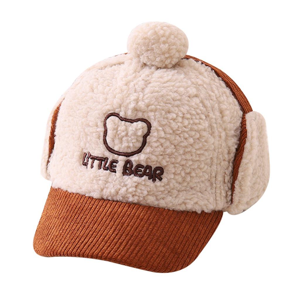 Warm Baby Baseball Cap Earmuff Kids Peaked Caps Fashion Padded Baby Ear Caps  Toddler