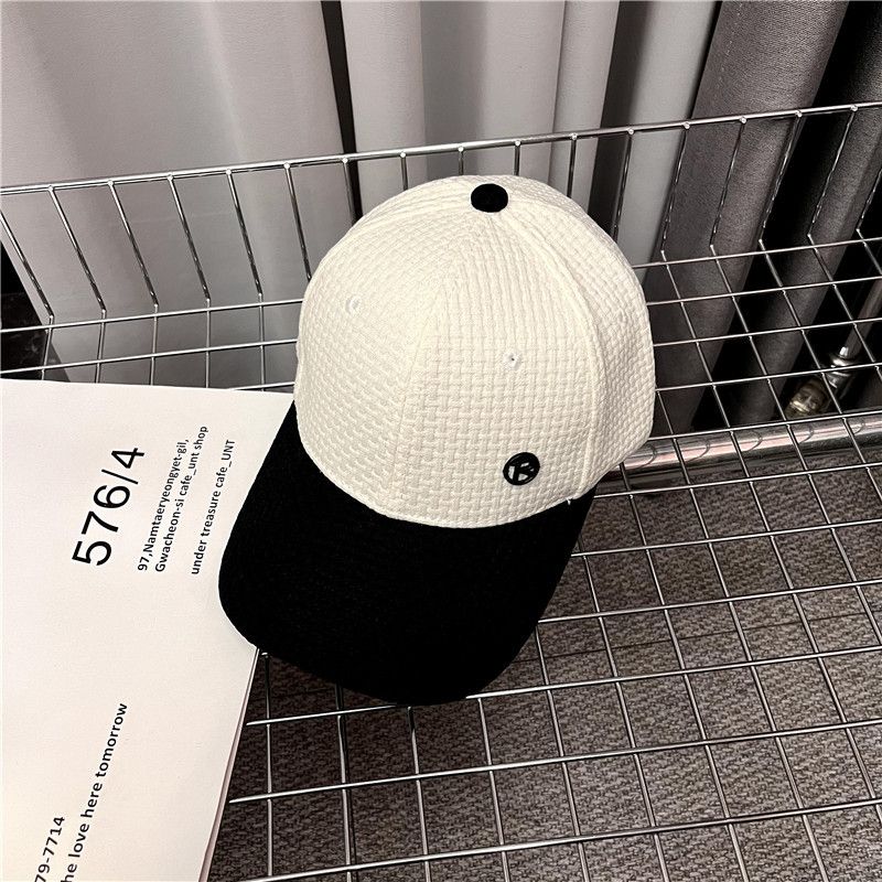 

Graceful Color Matching Baseball Cap Women Japanese and Korean Small R Standard Hard Top Sun Hat Men s Autumn and Winter Fashion Street Brim Hat White Adjustable