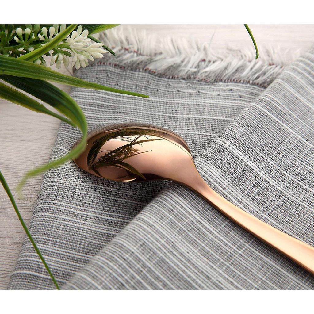 Mirror Finish Rose Gold Plated Stainless Steel Flatware Set Copper Silverware Set Rose Gold Spoon Color Cutlery Set