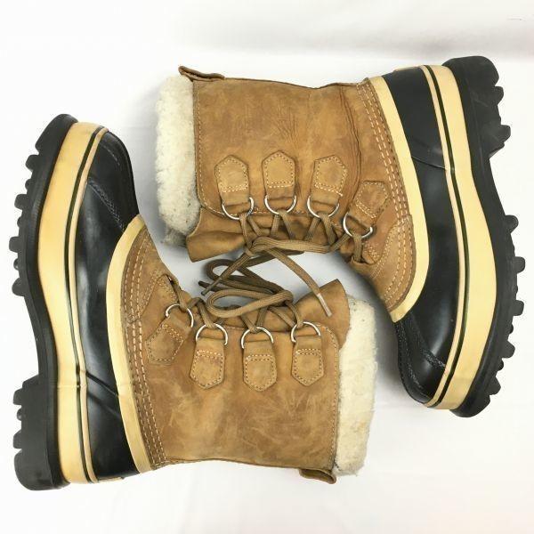 SOREL Caribou Premium Snow Boots Lined Brown size 23.5(USED)