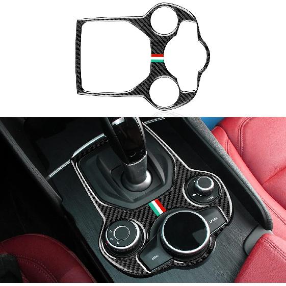 4PCS Car Inner Door Bowl Cover Trim Carbon Fiber Sticker Decal fits for Alfa Romeo Giulia Stelvio Tonale 2016 2017 2018      2024 2025 2026 Interior