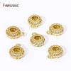 18K Gold Plated Brass Charm Bead Bail,Inlaid Zircon Round Pendant Bail Connector For DIY Jewelry Making Supplies Findings