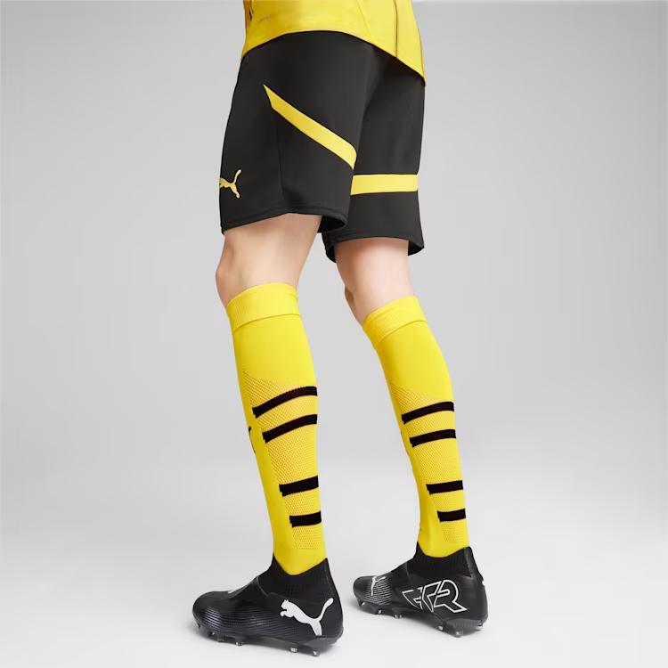 Puma Logo Borussia Dortmund Pantaloncini Sportivi Casual Comodi Traspiranti da Uomo Neri 774977-02