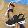 Summer New Plus-size Slope Heel Fly-woven Overfoot Sandals Thick-soled Outerwear Sandals for Women