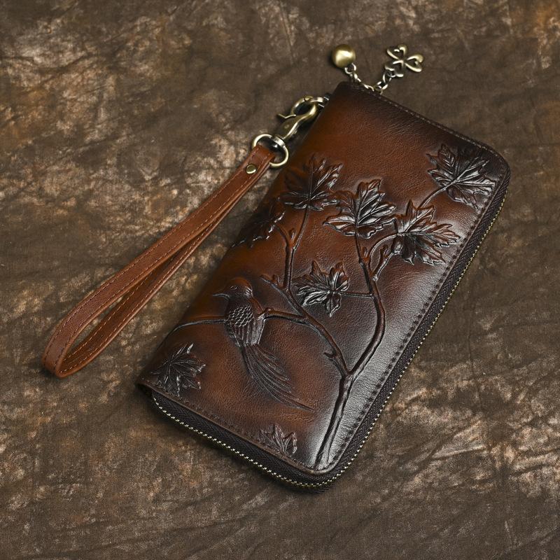 

Wallet Women s Head Layer Leather Women s Wallet Genuine Leather Wallet Long Wallet Women s Zipper Bag Women s Handheld Bag Large Capacity
