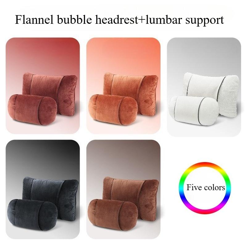S-Class Car Headrests High-End Feel Neck Protection Winter Flannel Lumbar Cushions Soft Comfortable Car Seat Accessories