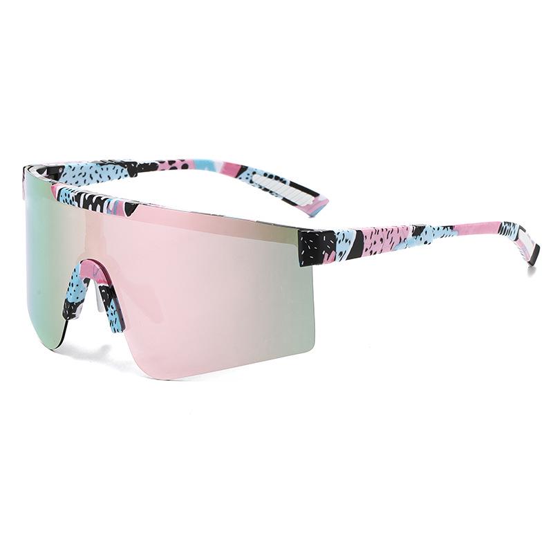 Iridescent Polarized Unisex Half-frame Cycling Sunglasses