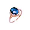Purple Gold Inlaid With Natural Sparkling Blue Stone Temperament Elegant And Exquisite Rose Gold Plated Open Ring