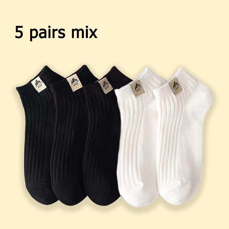 

5 пар мужских коротких носков с модными универсальными полосками, которые впитывают пот, дышащие, мягкие, удобные, повседневные носки до щиколотки