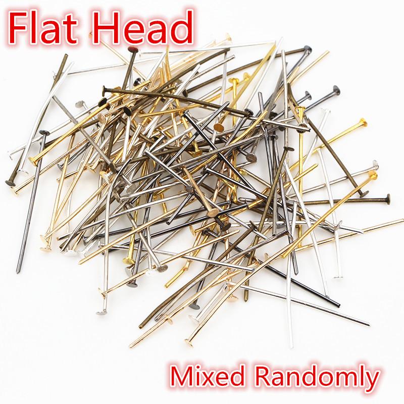 200pcs/Lot 16 20 25 30 35 40 45 50mm Flat Head/Ball Head/Eye Head Pins Metal Headpins For Jewelry Findings Making DIY Supplies