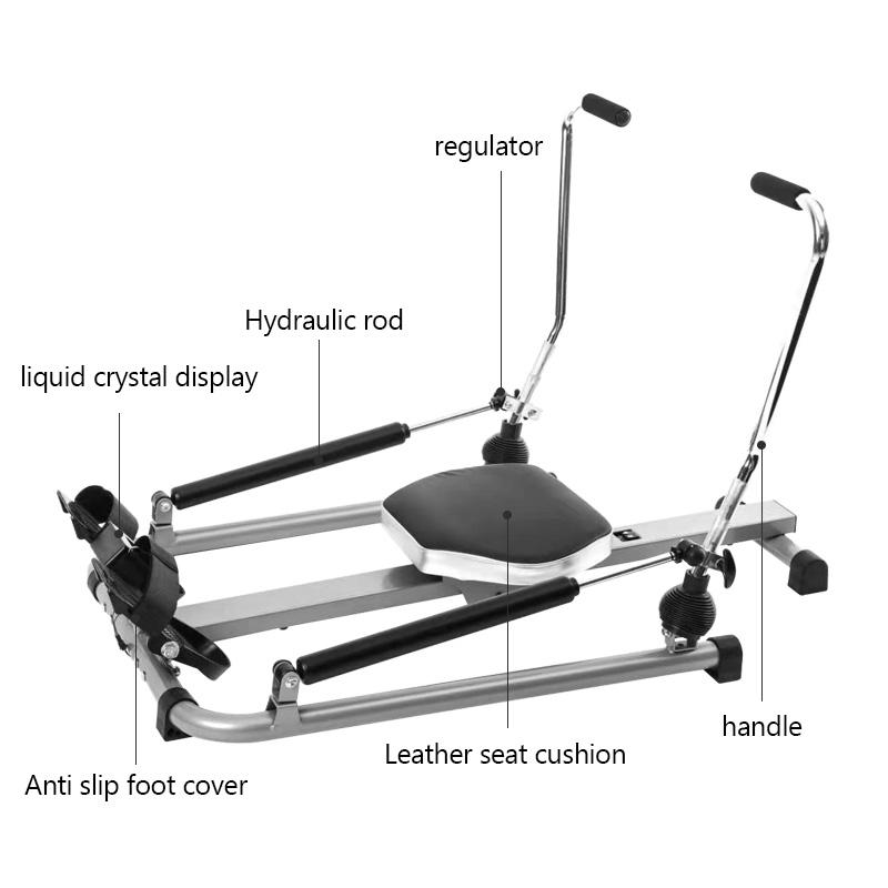 Heimtrainer Verstellbarer Rudergerät Rower Doppelte Hydraulische Widerstand