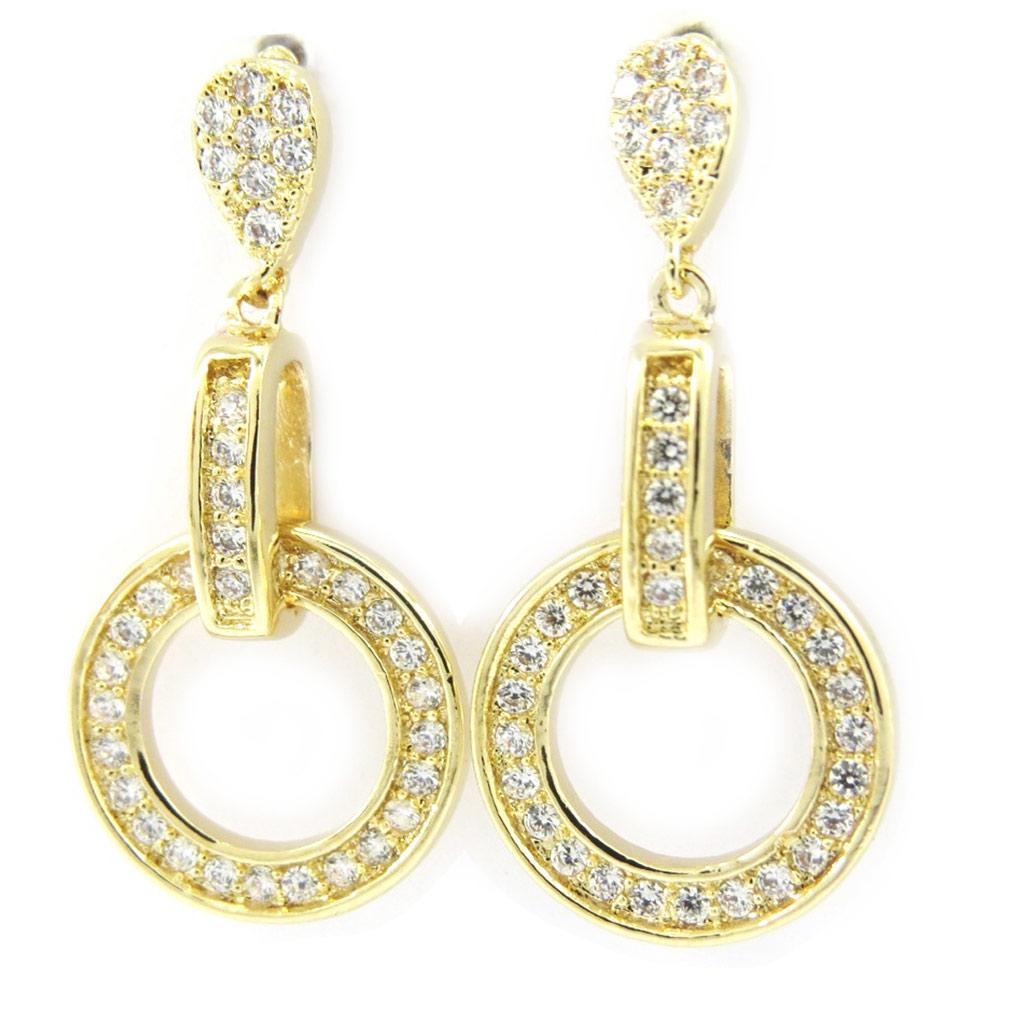 Les Trésors De Lily [L7026] - 'Sissi' Gold Plated Earrings In White Gold