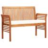 Day and Night - Day and Night 2-seater Garden Bench with Cushion Solid Acacia Wood 120 Cm