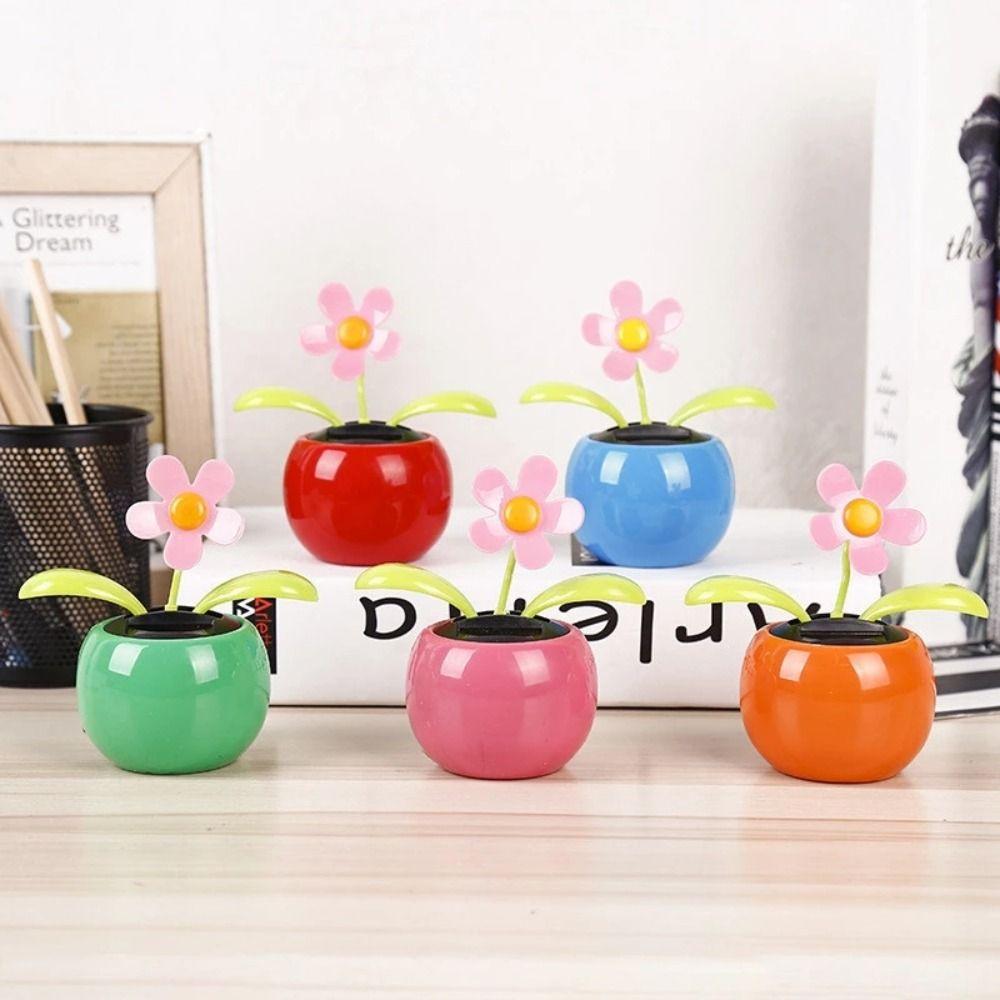 Automobile Dashboard Decoration Swinging Toy Car Interior Ornament Solar Powered Dancing Flower