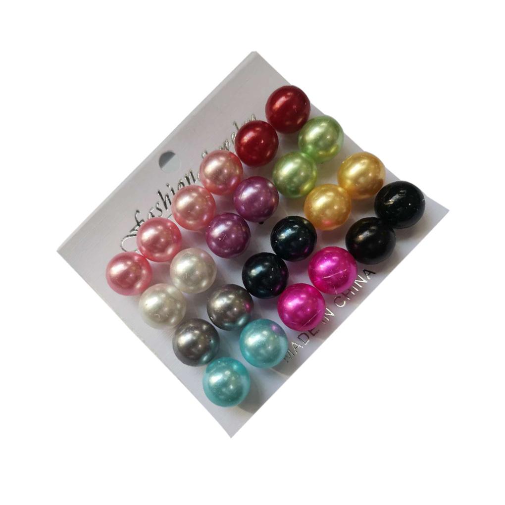 

12 Pair/Set Bohemian Women Pearl Earrings Kit Girl Wedding Prom Party Ear Rings Simple Vintage Ear Studs