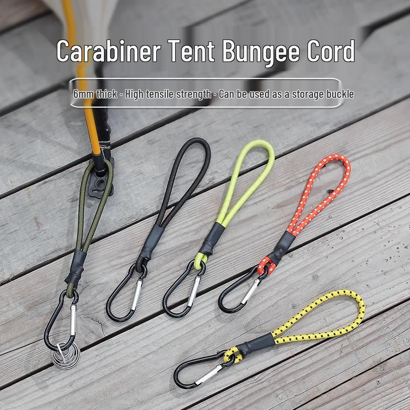 Portable High-Strength Elastic Rope with Multi-functional Camping Hook
