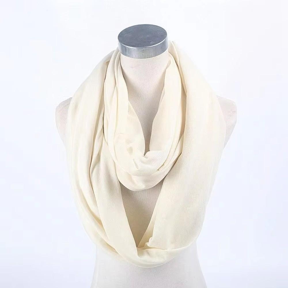 Soft Infinity Scarf Solid Color Loop Scarf Fashion Circle Scarf  for Women