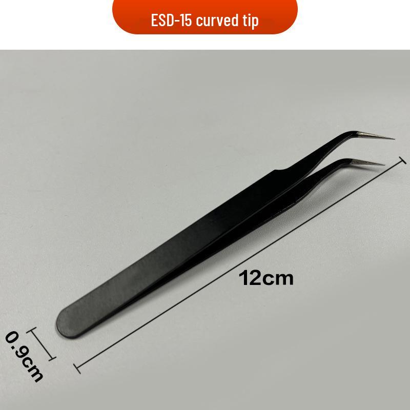 Precision Anti-static Stainless Steel Tweezers Set: Straight Tip, Bent Tip, Thickened, Pointed Tip, Bird's Nest Beauty Tweezers.