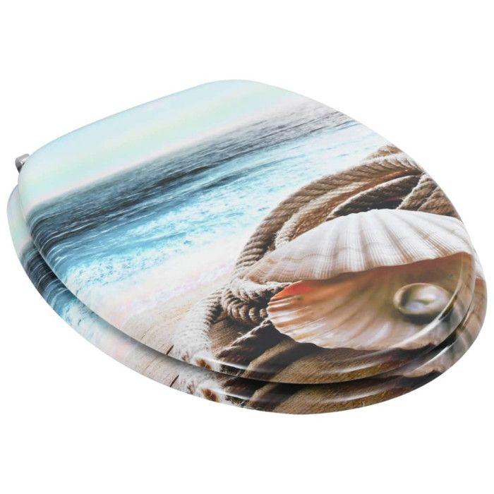 VidaXL Siège de toilette avec couvercle MDF Design de coquille