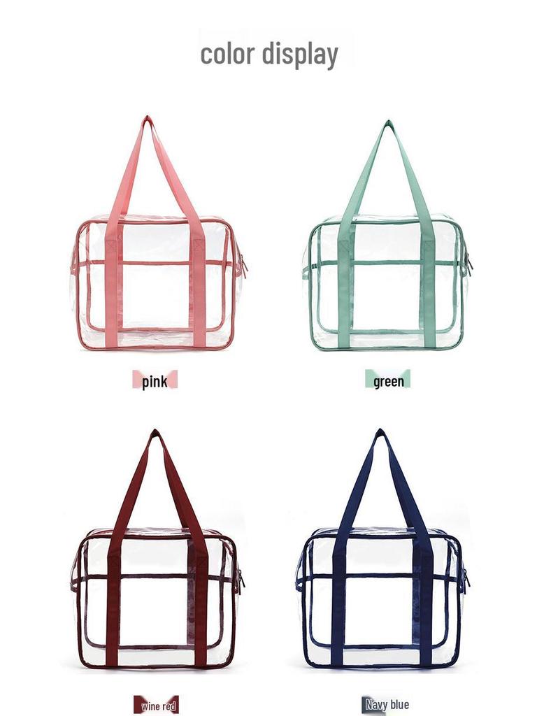 Large Capacity Transparent PVC Makeup Bag for Women - Portable Travel Cosmetics Storage