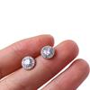 Vintage Simple Mini Handsome Cool Silver Korean Style Ear Stud Round Ear Stud Man Earrings Crystal