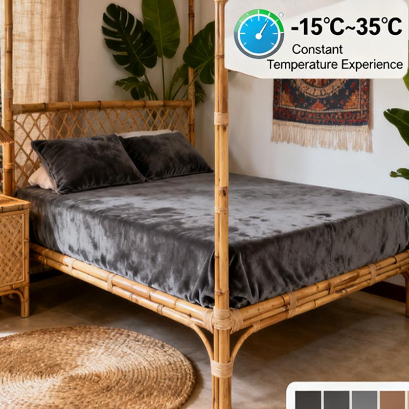 

Hot Fine Flannel Fitted Sheet Winter Warm Coral Fleece Mattress Protector Cover Soft Breathable Bed Cover Pillowcase 160x200x30cm сірий