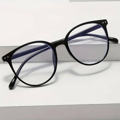 Women'S Stylish Oversized Round Frame Glasses Vintage College Style Perfect for Everyday Fashion and Charming Look