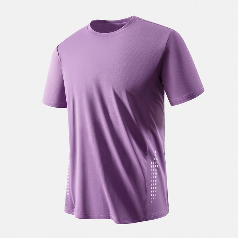 Short T-shirt Men's Fitness Ice Silk Half-sleeve Men's Breathable Mesh Loose Plus Fat Plus Size Sports Short-sleeved Breathable Sweat-wicking T-shirt