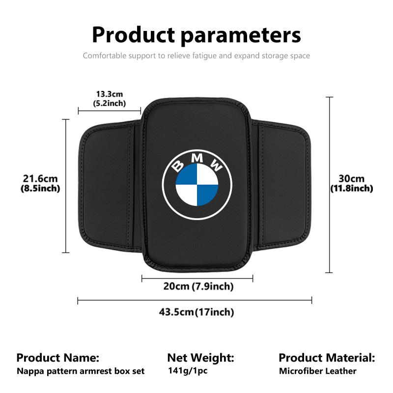 KMLA1 Car Seat Armrest Box Pad Elbow Cushion Height Storage Pocket For BMW M 1 3 4 5 6 7 Series X1 X3 X4 X5 G20 G38 F48 E36 E39