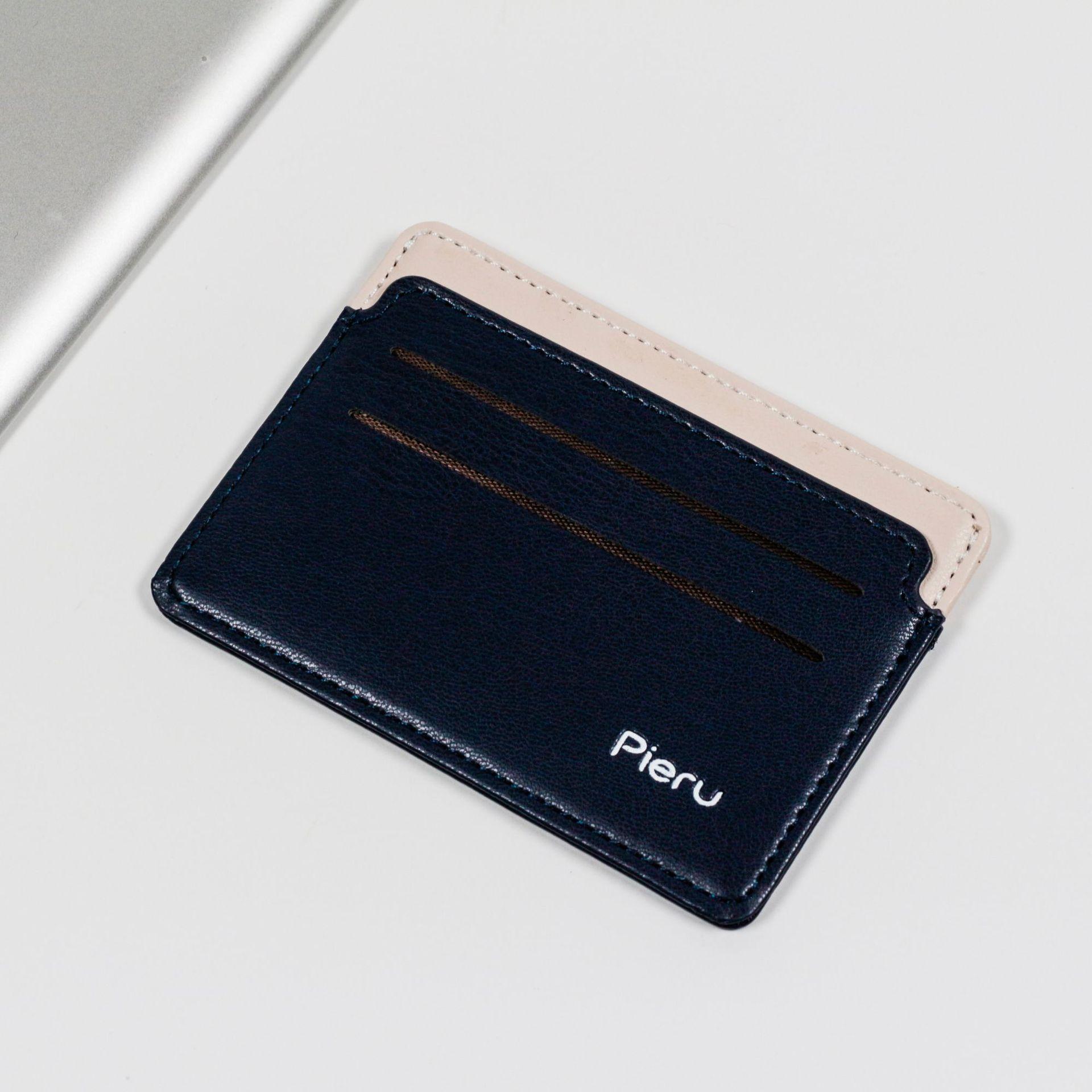

Simple candy colored card holder, multifunctional bank card holder, convenient thin driver s license holder.zwq темно-синий