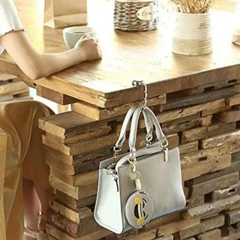 Marble Print Folding Bag Hook Purse Handbag Hanger Women's Bag Storage Holder Portable Table Edge Use Racks Party Festival Gift
