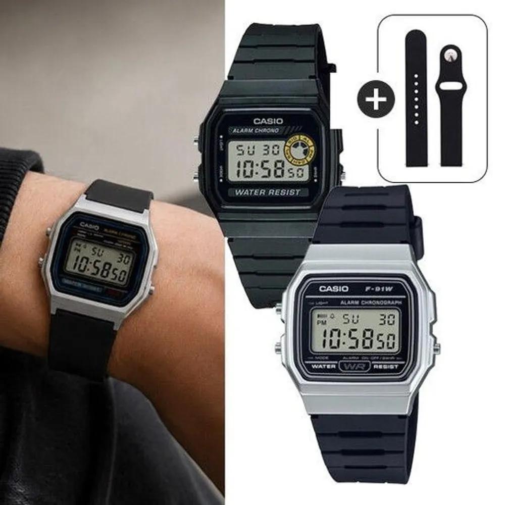 CIO Watch Military Electronic F-91W Silicone Band Set 03. F-91WM-1B+S-Band-18