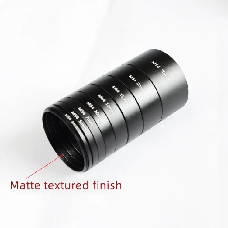 Threaded M54 X 0.75 Telescope Extension Tube, Black Aluminum Coupler for Imaging Distance Adjustment In Threaded Systems