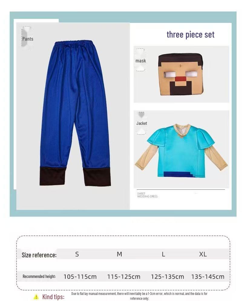 Halloweenský Minecraft Diamantové brnění Cosplay Kostým pro Děti