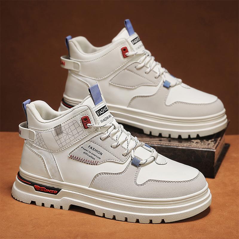 Neue Herren Klassische Herbst- und Wintermode High-Top Dicke Sohle Skateboard-Schuhe Bequeme Weiche Sohle Basketball Sneaker