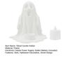 Ghost Candle Holder with LED Candle Spooky Ghost Candle Holder Flameless Candle Light for Autumn Nights Halloween Decoration