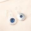 Round Shape London Blue Topaz Gemstone 925 Sterling Silver Drop Earrings 1.5" EE-153-8