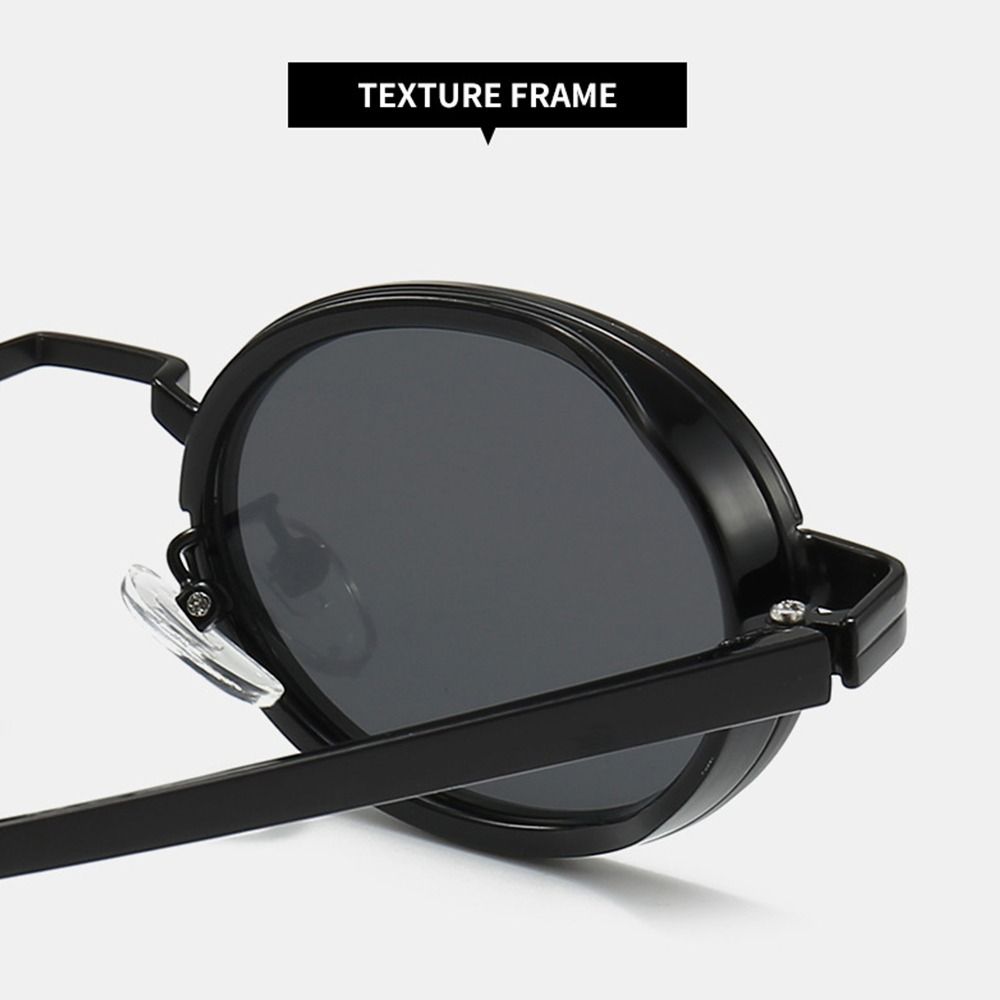 Vintage Metal Frame Oval Sunglasses Hip-Hop UV400 Punk Shades 90s Style Glasses for Women Men