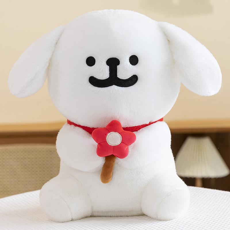 Love line dog doll cute little safflower dog plush toy children sleeping pillow gift
