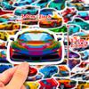 50 Sheets Cool Racing Kids Cartoon Stickers for Suitcase, Car, and Computer - Personality Graffiti Design