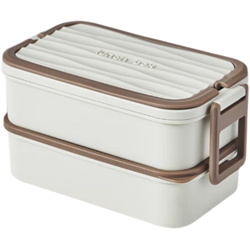 Портативный двухуровневый ланч-бокс-бэнто для микроволновой печи с приборами