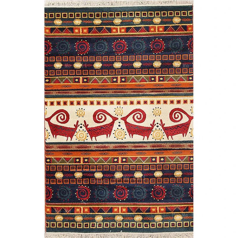 Tribal Animal Moroccan Turkish Southwest Native American Navajo Indian Rustic Lodge Aztec Geometric Modern Flannel Floor Rugs 40X60cm
