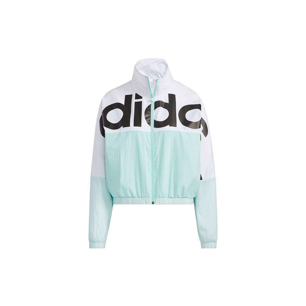 adidas Neo Women's White Green Colorblock Casual Sports Sun Protection Jacket GP5424