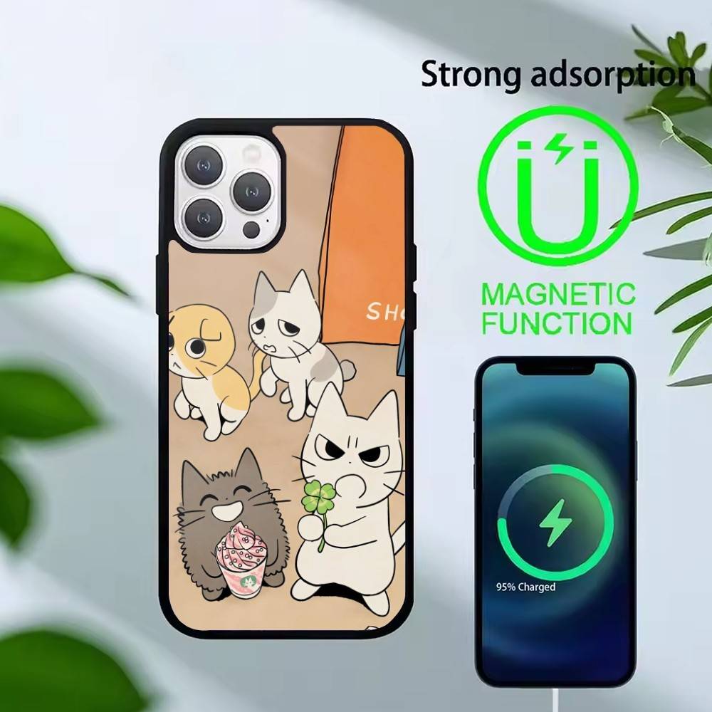 Funny Cat Band Animal Phone Case For iPhone17,16,15,14,13 Plus,Pro Max Magnetic For Magsafe Wireless Charging